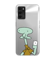 Oppo A16 / A55 Uyumlu Squidward Selfie Tasarımlı Şeffaf Telefon Kılıfı