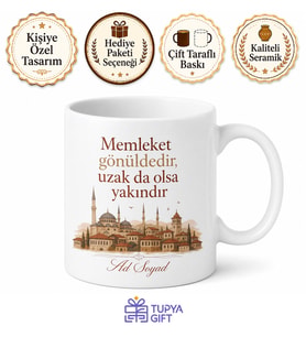 Kişiye Özel Memleket Hasretine Özel Kupa Bardak İsimli Hediye