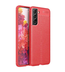 Samsung Galaxy S21 FE Kılıf Deri Tarzı Niss Silikon Case (Kırmızı)