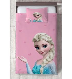 MEKTA HOME BEBEK VE ÇOCUK ODASI Pembe Elsa Desenli Yatak Örtüsü