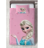 MEKTA HOME BEBEK VE ÇOCUK ODASI Pembe Elsa Desenli Yatak Örtüsü