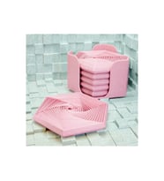 Alvera Super Fidget Coaster Seti – 3D Baskı Altıgen Desenli Bardak Altlığı ve Tutucu-Pembe