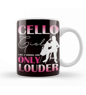 Cello Girl Cellist Musician Cello Player Musical Instrument Kupa Bardak Porselen