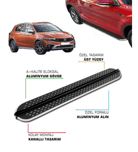 FIAT EGEA CROSS UYUMLU 2020 2021 2022 2023 2024 2025 ARACA ÖZEL YAN BASAMAK
