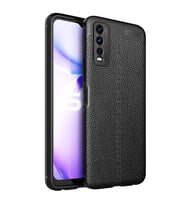 Vivo Y20S Kılıf Esnek Pu-Deri Leather-Pu Serisi Protected Case (Siyah)