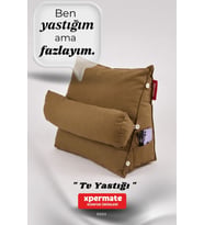 Sırt Destek Yastığı - Bel, Boyun Destekli Yastık TV Yastığı Okuma Yastığı Ameliyat Sonrası (Kahverengi)