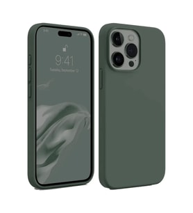 Newface Apple iPhone 15 Pro Max Kılıf First Silikon - Koyu Yeşil