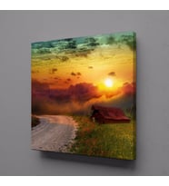 YOLA VURAN GÜNEŞ KANVAS TABLO 100x100cm (Karışık)