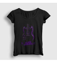 Presmono Kadın Siyah Guitar Black Sabbath T-Shirt 17599tt