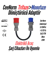 Bemis Elektrikli Araç Şarj Uyumlu CeeNorm Adaptör – 5/32A Priz → 3/32A Fiş