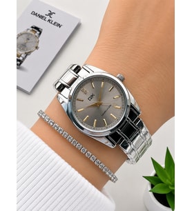 Daniel Klein 2 Yıl Garantili Çelik Kordon 3 Atm Suya Dayanıklı Kadın Kol Saati+Bileklik F.G.14494.6