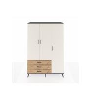 Hyperion Dolap 6 Raflı 3 Çekmeceli Tek Askılı 132x44x195 Antrasit-Aytaşı/Çam
