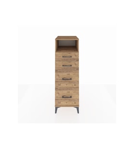 Kronos Dolap Tek Raflı 4 Çekmeceli 44x59x134 Çam-Çam