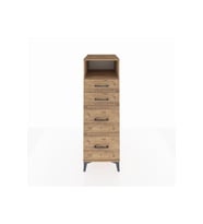 Kronos Dolap Tek Raflı 4 Çekmeceli 44x59x134 Çam-Çam