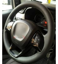 Fiat Fiorino Uyumlu 2015-2021 Dikmeli Direksiyon Kılıfı Siyah Düz Soft Deri-38×10.5cm
