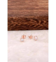 Rose Tasarım Mini Gümüş Küpe 4587 (Rose-Siyah)