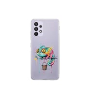 Samsung Galaxy A32 ile Uyumlu Splash Bukalemun Tasarımlı Şeffaf Silikon Kılıf