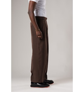 Çift Pileli Yazlık Modal Kumaş Beli Kemerli Geniş Paça Baggy Pantolon