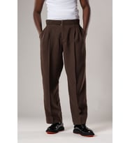 Çift Pileli Yazlık Modal Kumaş Beli Kemerli Geniş Paça Baggy Pantolon