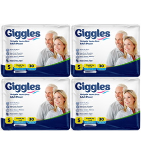 Giggles Hasta Bezi Yetişkin Bel Bantlı Tekstil Yüzey Küçük - Small (S) 120 Adet (4PK*30)