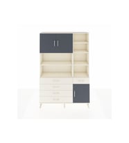 Arges Dolap 9 Raflı 5 Çekmeceli 3 Kapaklı 132x30x195 Aytaşı-Antrasit/Aytaşı