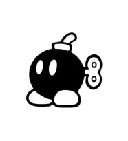 Ayaklı Bomba Sticker 17x17 Cm Siyah