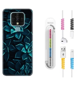 Tecno Camon 16 18P Pova 3 Pova Neo Kılıf Kablo Koruma Spiral Silikon Mistik Çiçekler 1650