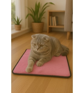 Yumuşak Dokulu Peluş Kedi Halısı 40x40 cm, Kulübe İçin Pofuduk Minder