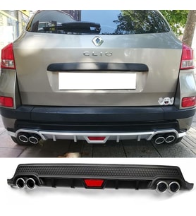 Renault Clio Station Wagon Siyah Difüzör Difizör Yuvarlak Egzoz Görünüm Kulaklı Tip