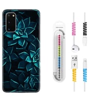 Samsung A02S A03S A10 A12 A13 A21S A22 Kılıf Kablo Koruma Spiral Silikon Mistik Çiçekler 1650