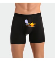 İyi Şans İçin Ovalayın Yazılı Erkek Man Boxer Hediye Boxer (Siyah)