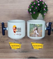 Mühendis Hanım Diyeceksiniz Kupa Bardak Fotoğraflı T Lacivert Kulplu Kadın Mühendise Mühendisler Günü Hediyesi