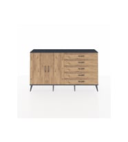 Arges Konsol 4 Raflı 5 Çekmeceli 2 Kapaklı 176x30x99 Antrasit-Çam