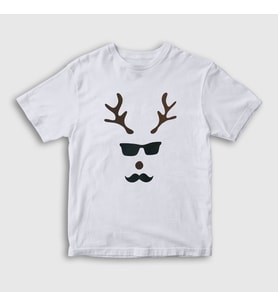 Presmono Unisex Çocuk Beyaz Male Deer Yılbaşı T-Shirt 271517tt