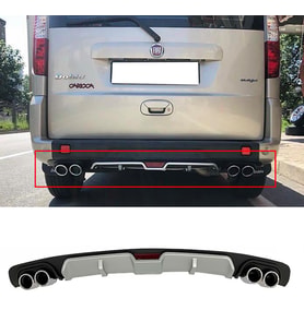 Fiat Doblo Gri Difüzör 4 Krom Egzoz Görünümlü Difizör Arka Ek Body Kit 2001 - 2012