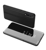 Xiaomi Mi 9 Lite Uyumlu Aynalı Kapaklı Lüx Kılıf (Siyah)