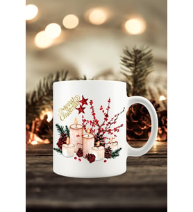 Yılbaşı Yeni Yıl Konseptli Candle Merry Christmas Kupa Bardak