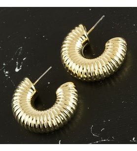 Çizgili Lüks Küpe 3 cm