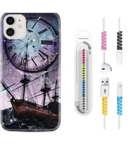 Apple iPhone 11 12 13 Mini Kılıf Kablo Koruma Spiral Silikon Time 1749