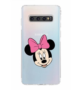 Samsung Galaxy S10  Kamera Korumalı Kapak Minnie Mouse Tasarımlı  Şeffaf  Kılıf