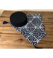 MARİN DAMASK DESENLİ RUNNER & LACİVERT  SUPLA (Krem)