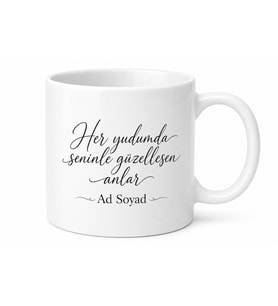 İsme Özel Gerçekçi Yazılı Baskılı Kupa Bardak Hediye Özel Tasarım Porselen Mug