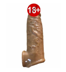 Maxx Realistic Testis Destekli Ten Dokusu Uzatmalı Penis Kılıfı