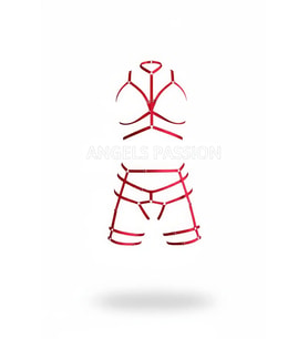 Mulvxbrf Brf02 Kırmızı Harness Takım Yüksek Boyunlu Metal Halka Detaylı - Brf142 (Mulvix)