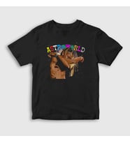Presmono Unisex Çocuk Siyah Hug Astroworld Travis Scott T-Shirt 42640tt