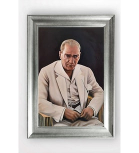 Gümüş Çerçeveli Atatürk Tablo cv1415
