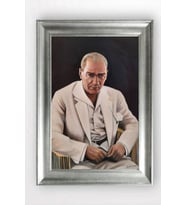 Gümüş Çerçeveli Atatürk Tablo cv1415