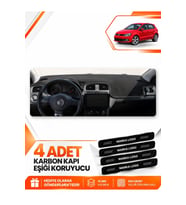 VOLKSWAGEN POLO (2009-2019) Uyumlu Ön Torpido Koruma Kılıfı Halısı - Siyah