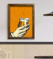 BK Gift Cafe & Bar & Restaurant Konseptli Doğal Masif Ahşap Çerçeveli Tablo 45x65cm-32