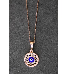 Bella Gloria Nazarlı Rose Gümüş Kolye (TGK0328)